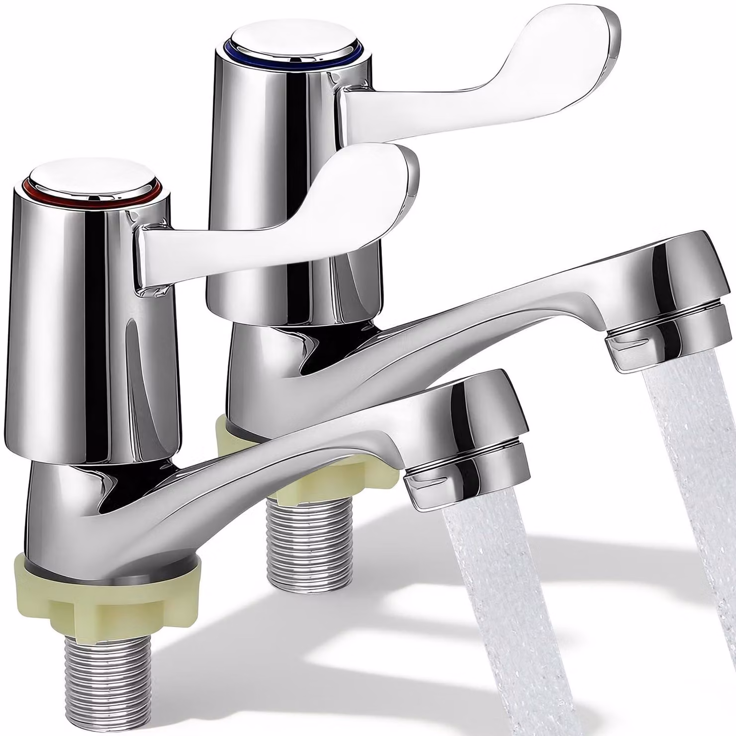 Set di 2 rubinetti per lavabo da bagno cromati