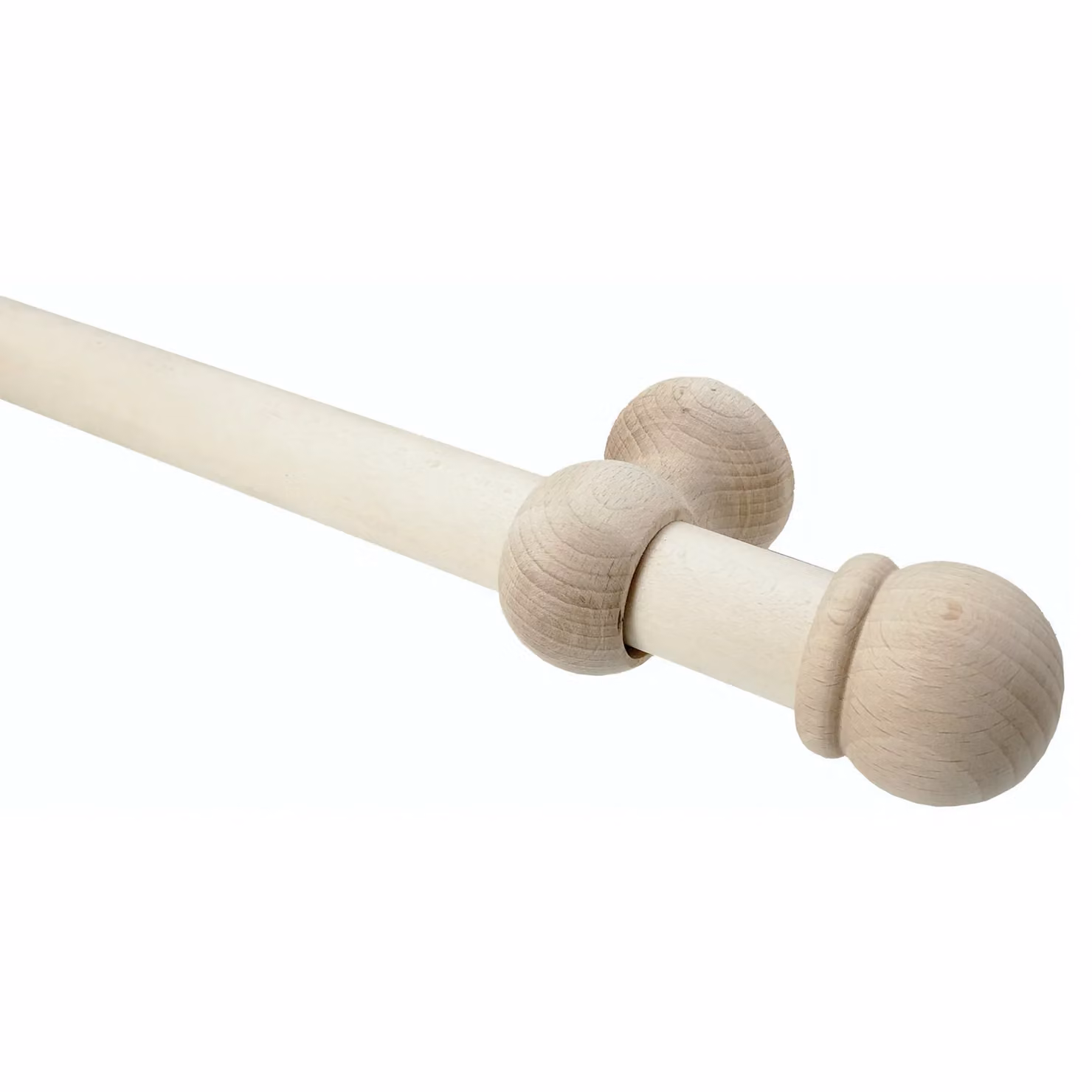Kit Bastone per Tende Elisa BBline in Legno Marrone e Beige, Lunghezza: 200 cm, Diametro: 2,8 cm – 1