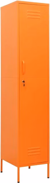 Armadietto da ufficio moderno HELLOSHOP26 in acciaio arancione con 4 ripiani regolabili e serratura L/P/H: 35 x 46 x 180 cm – 1