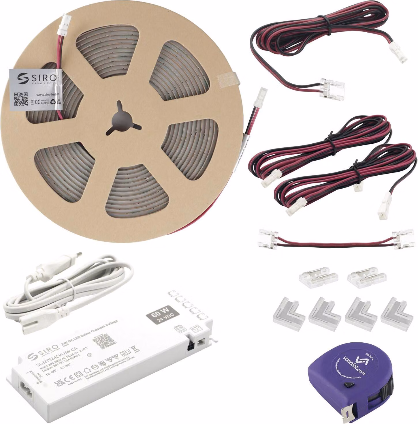 SIRO LED Set striscia LED 5 m 10 W/m 2700 K, IP20, 24 V/CC