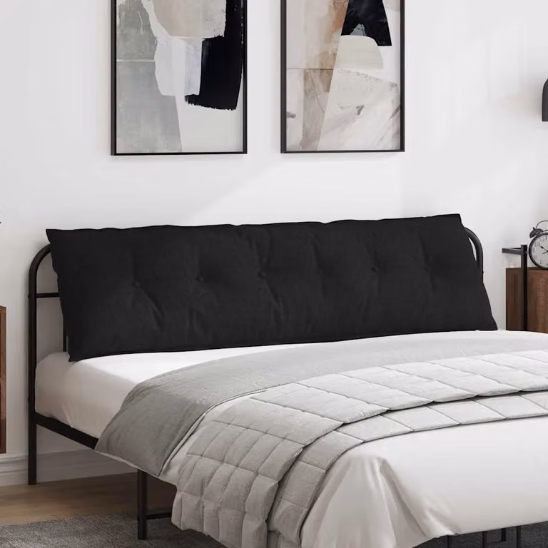 Cuscino per schiena ergonomico vidaXL nero con rivestimento rimovibile in poliestere L 180 x P 19 x H 50 cm