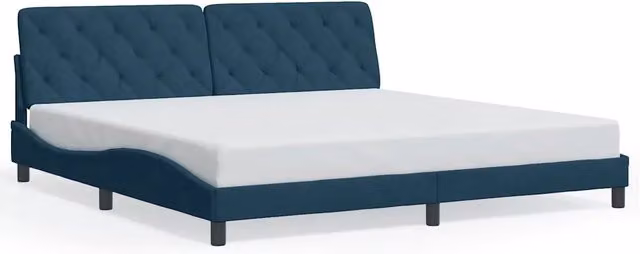 Letto matrimoniale | Letto per adulti | Giroletto senza Materasso Blu 200x200 cm in Velluto