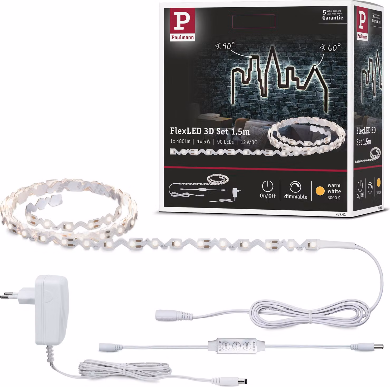 Paulmann FlexLED 3D set base 1,5 m bianco caldo