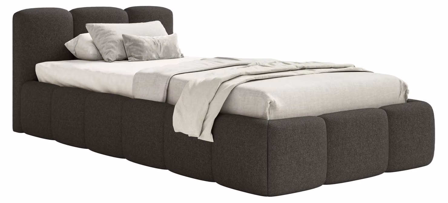 Selsey Cloudy Low – Letto imbottito 90x200 cm, ciniglia grafite