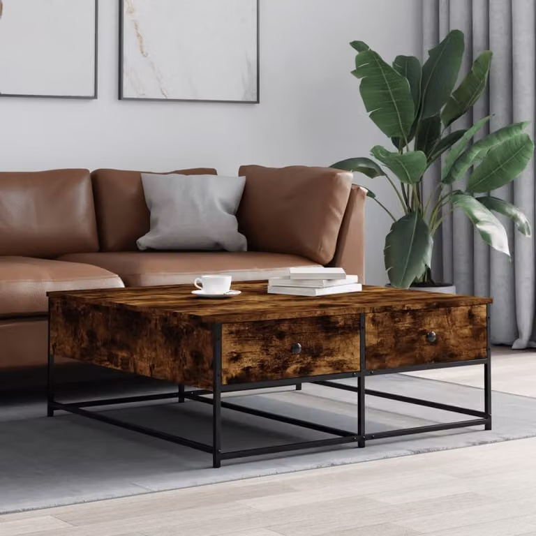 Maison Exclusive - Tavolino in rovere affumicato 100x99x40 cm Materiale ligneo