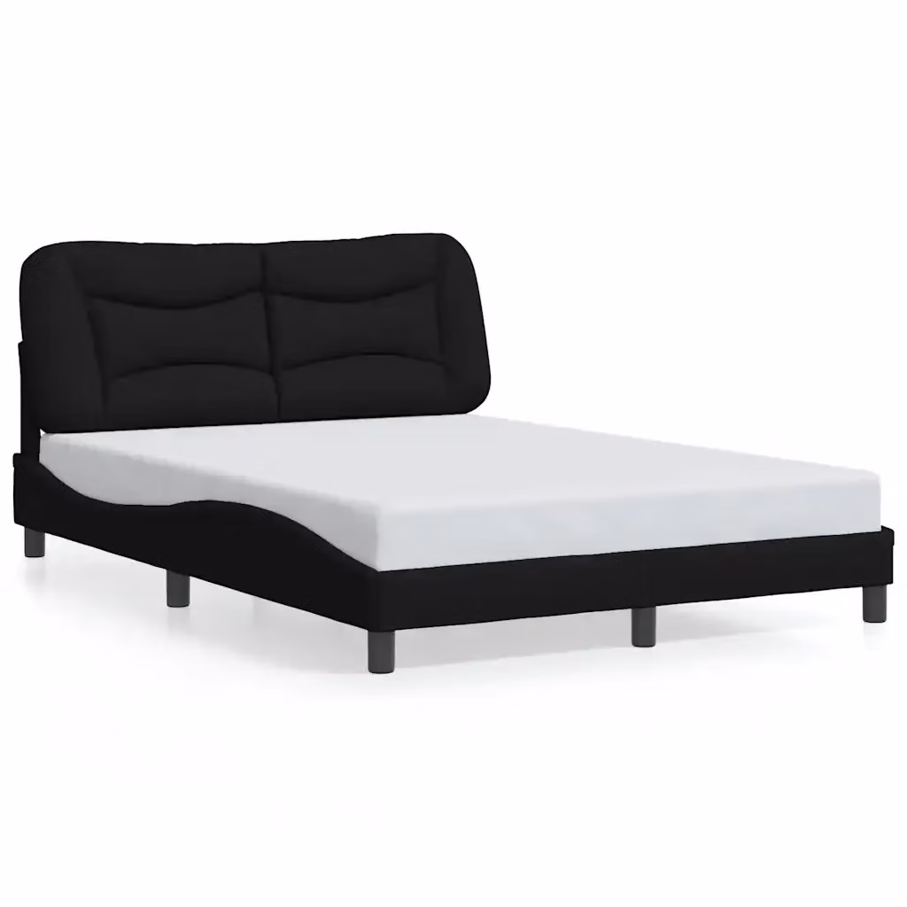 Letto con struttura imbottita e illuminazione integrata vidaXL Hvar Nero L/P/H: 190 x 140 x 74,5 cm – 2