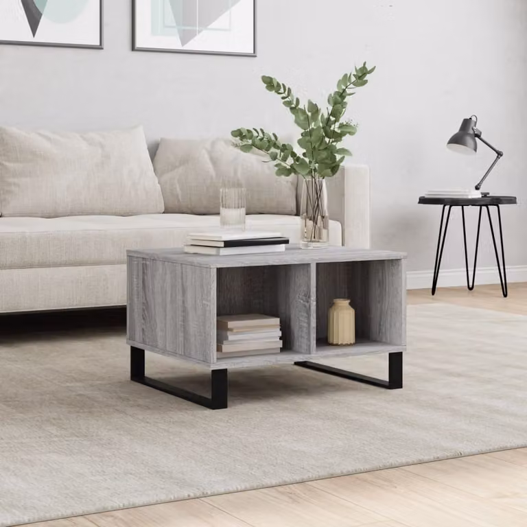Maison Exclusive - Tavolino grigio Sonoma 60x50x36,5 cm Materiale ligneo