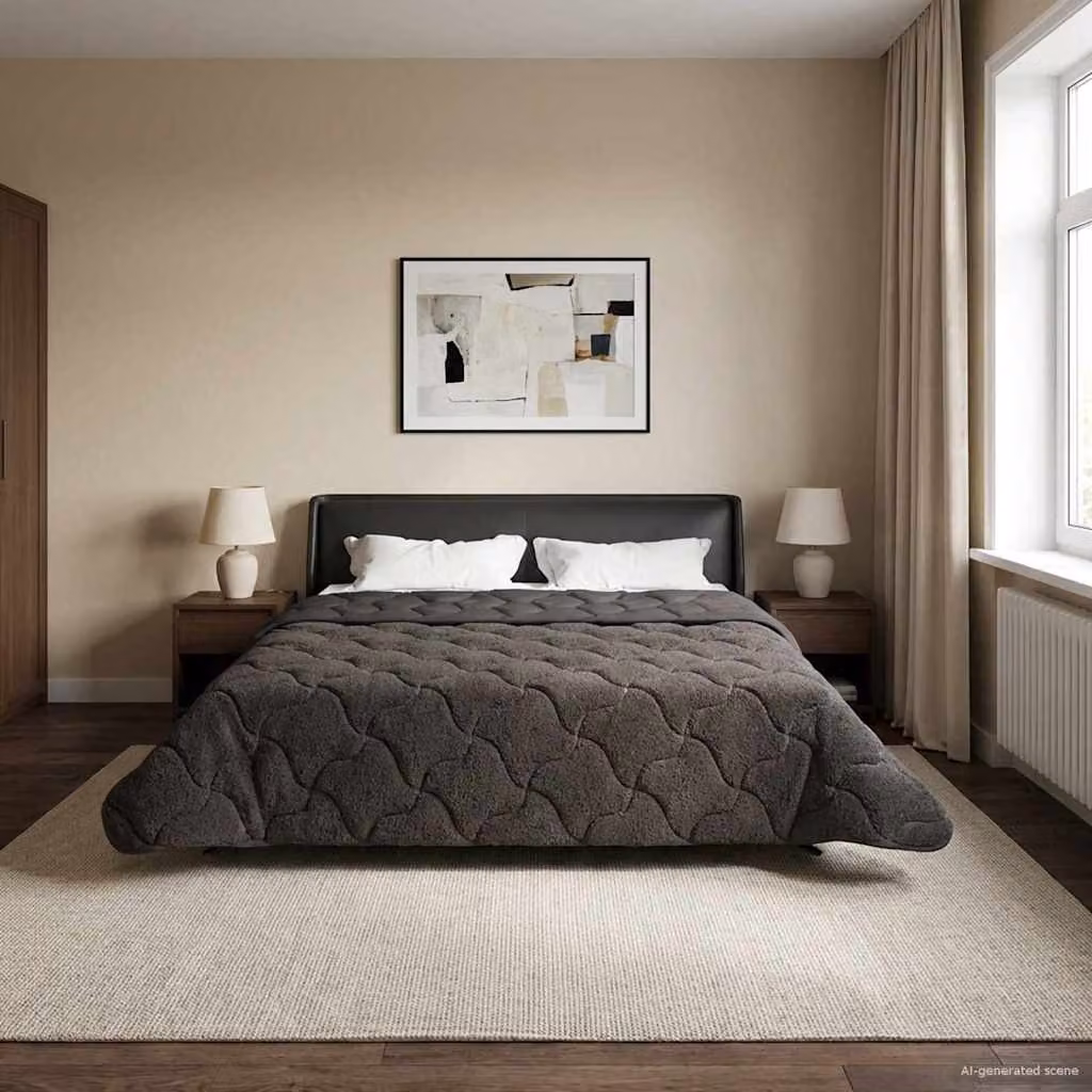 Piumone invernale traspirante e reversibile vidaXL in microfibra, colore antracite, L: 220 cm x P: 240 cm