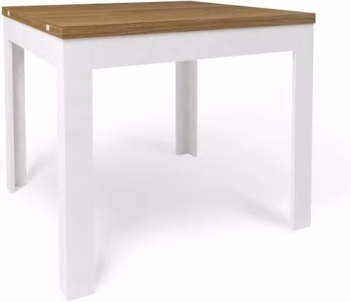Tavolo Quadrato / Rettangolare Pieghevole Allungabile 90+90cm noce stelvio e bianco ossido