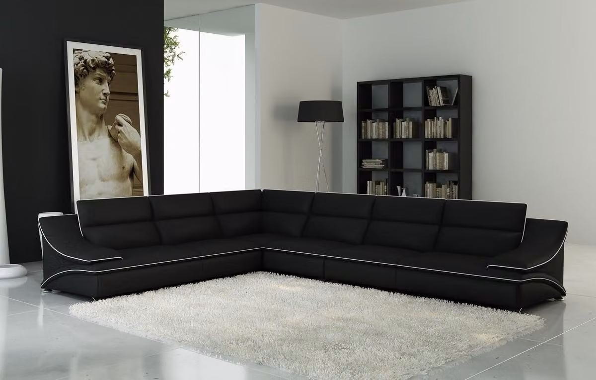 Ledersofa Couch Wohnlandschaft Ecksofa Eck Garnitur Design Modern Sofa USB A1160