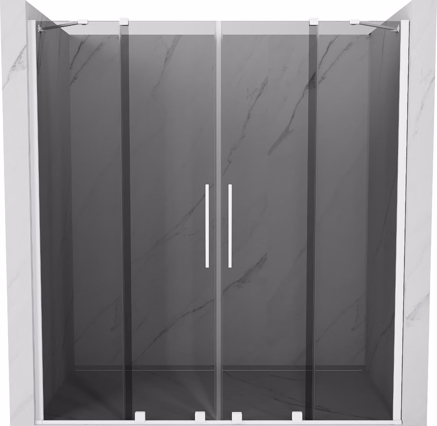 Mexen Velar Duo porta doccia scorrevole 200 cm, grafite, bianco - 871-200-000-42-20