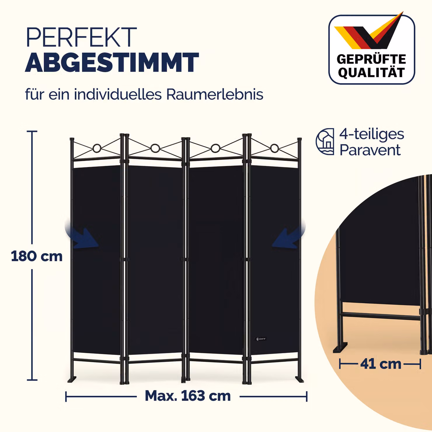 Set di 2 schermi Casaria® neri con finitura opaca per esterno e interno – 2