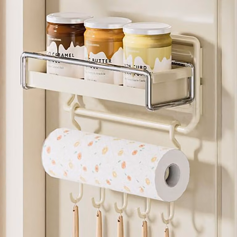 Organizzatore magnetico per ripiano del frigorifero, per la cucina, con scomparti multifunzionali