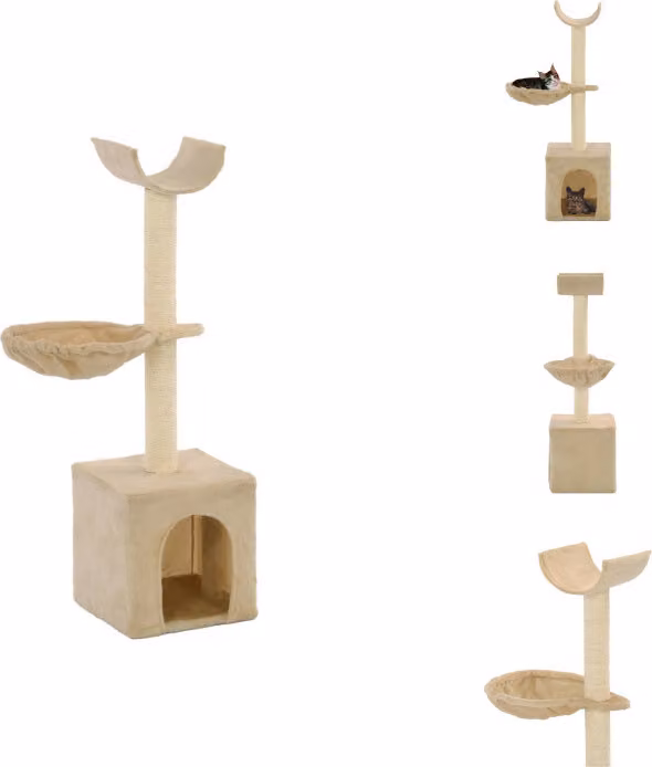 vidaXL Tiragraffi per gatti con tiragraffi in sisal 105 cm Beige - Tiragraffi