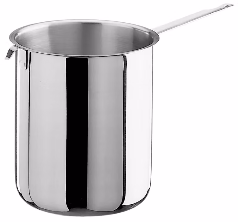 Bagnomaria cilindrico in acciaio inox con un manico, diam. 18cm