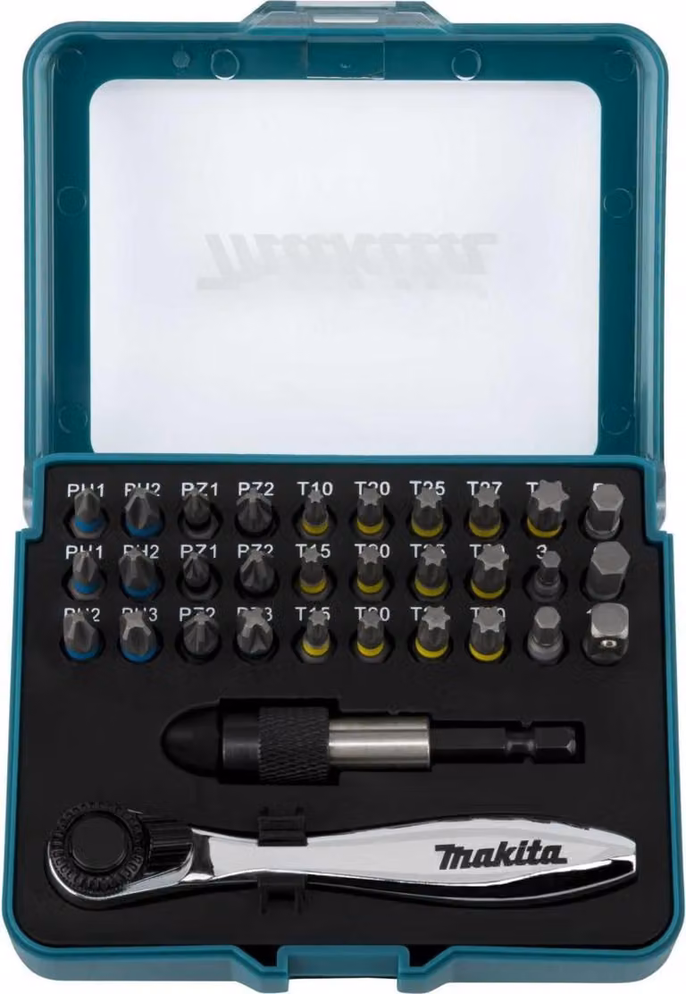 Makita - Set di punte per cacciavite e cricchetto - 32 pezzi - torx, phillips, pozidriv, hex - Lunghezza: 25 mm