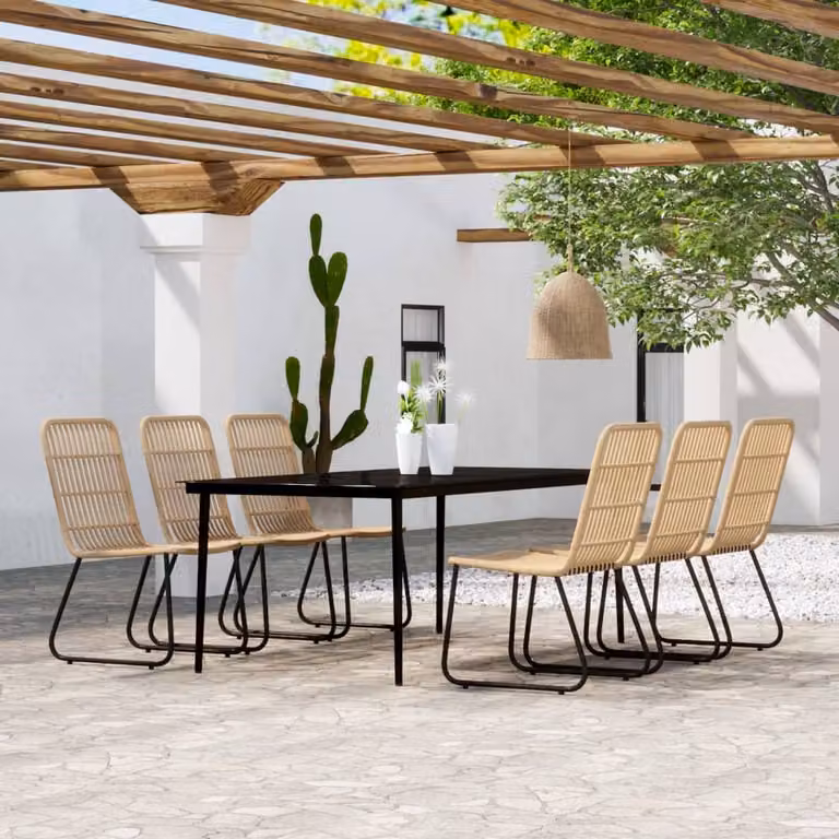 Maison Exclusive - Set da pranzo da giardino in rovere, 7 pezzi