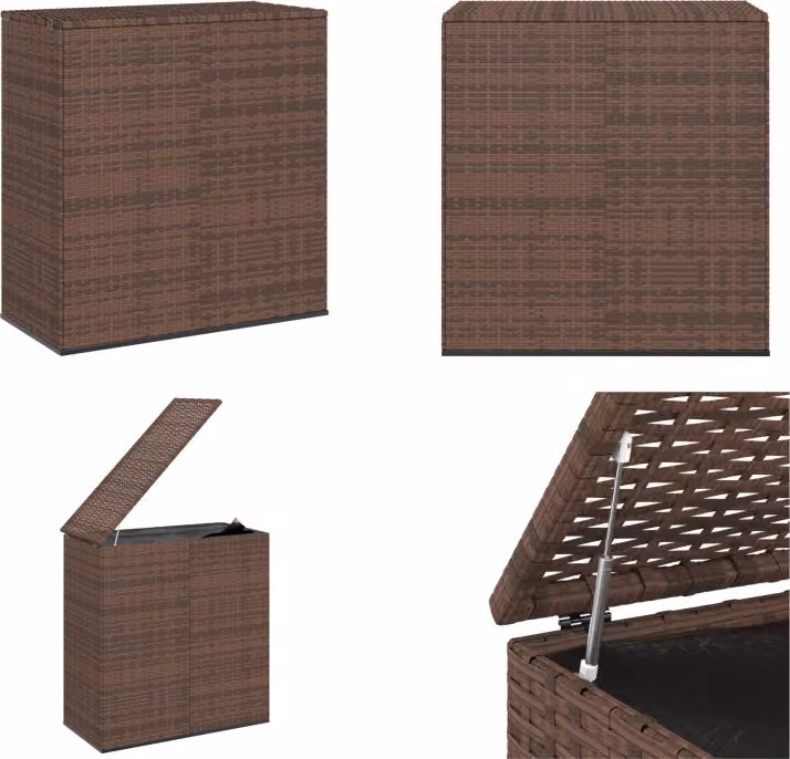 vidaXL Scatola per cuscini da giardino in rattan PE 100x49x103,5 cm Marrone - Scatola per cuscini - Scatola per cuscini - Scatola per cuscini in rattan PE