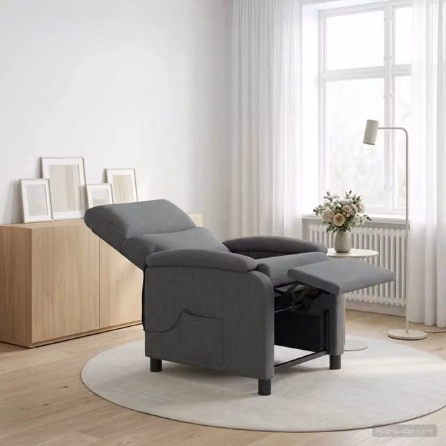 Divano Sedia-Poltrona Massaggiante Grigio Scuro Tessuto 587041