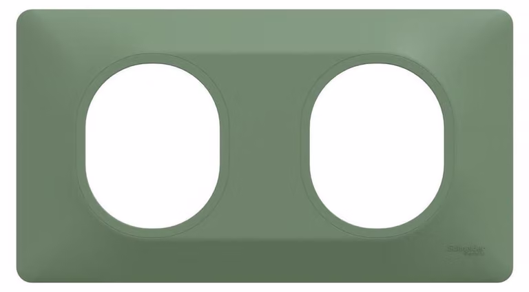 Piastra a due moduli, forma ovale, SCHNEIDER ELECTRIC, colore verde foresta