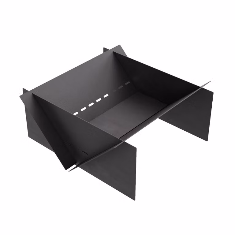 QLS Braciere 70x70 cm, focolare in acciaio pieghevole per esterni, da giardino, nero 11462