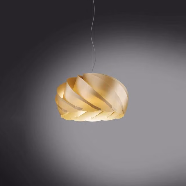 Lampada a sospensione moderna Polilux New Gold Linea Zero in metallo cromo e oro con diffusore bianco, attacco E27, Diametro: 55 cm – 1