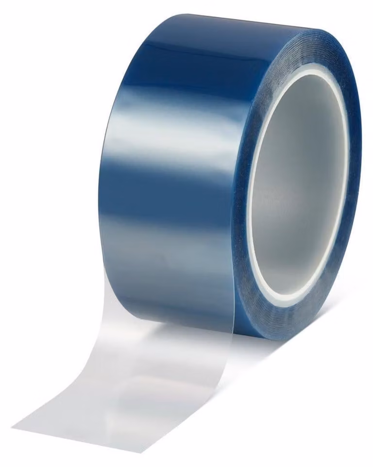 Nastro di protezione in PET e silicone tesa 50650, resistente al calore, 66 m x 50 mm, blu/traslucido