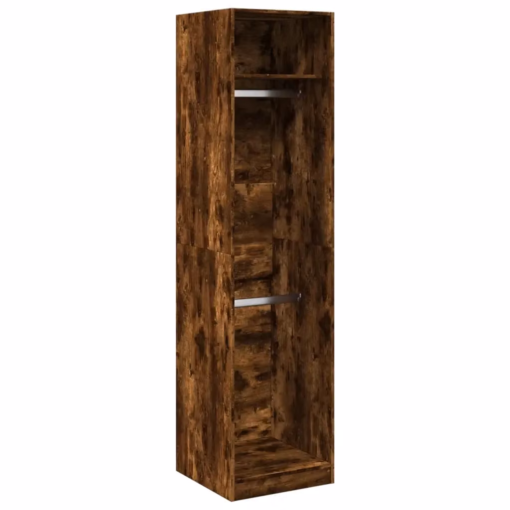 Armadio da parete vidaXL in legno marrone con ante a battente e appendiabiti L/P/H: 50 x 50 x 200 cm – 2