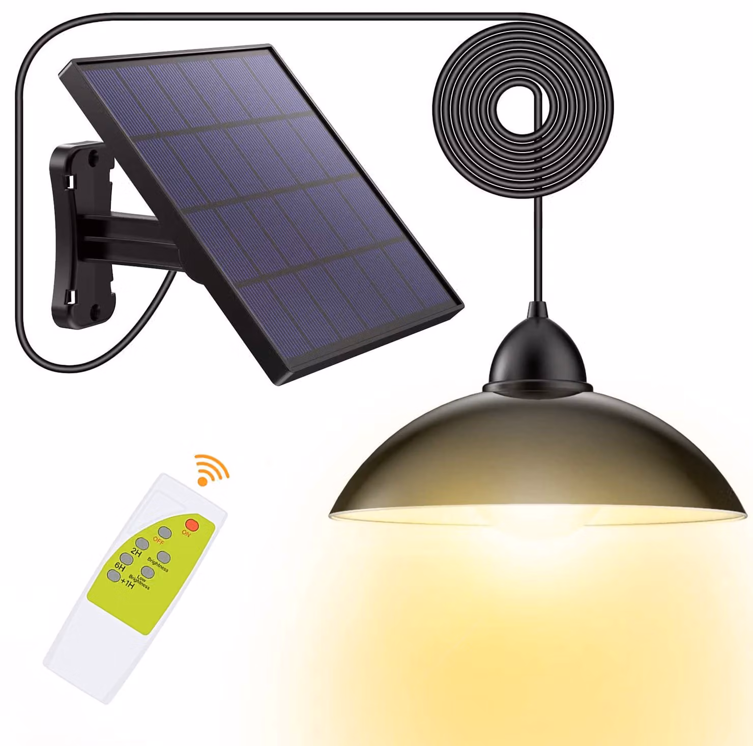 iQtech Solar 12 lampada a sospensione solare, telecomando, 8 W