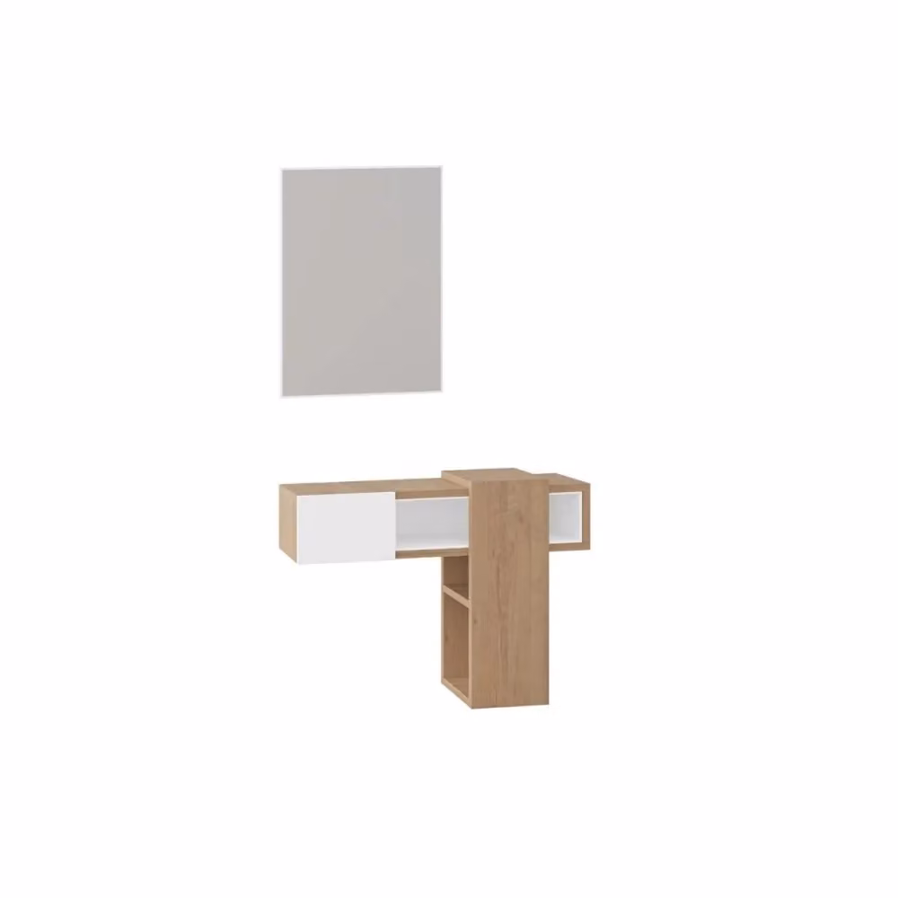 Mobile ingresso Efes con specchio colore rovere bianco – 2