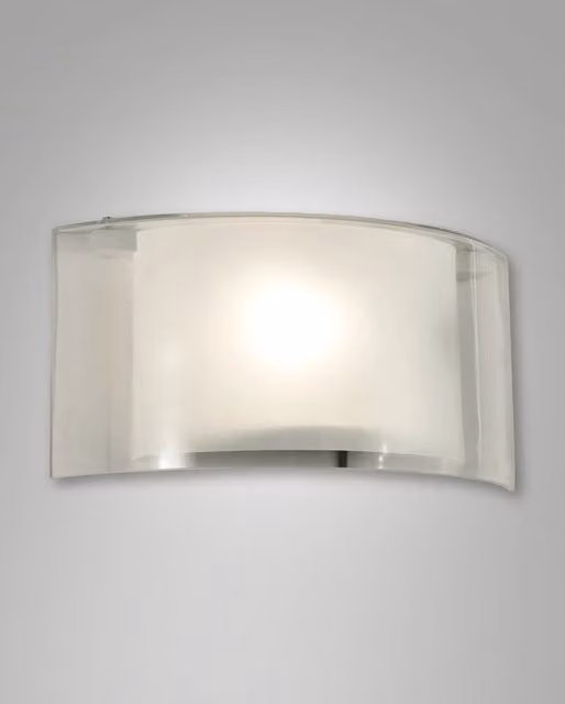 Lampada da Parete Fabas Alide con Struttura in Metallo Argento e Vetro Trasparente, Attacco E27, Diametro: 34 cm