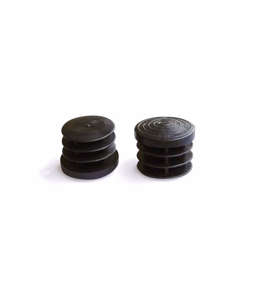 Puntali interni alettati tondi neri 30 mm. 4 pz.