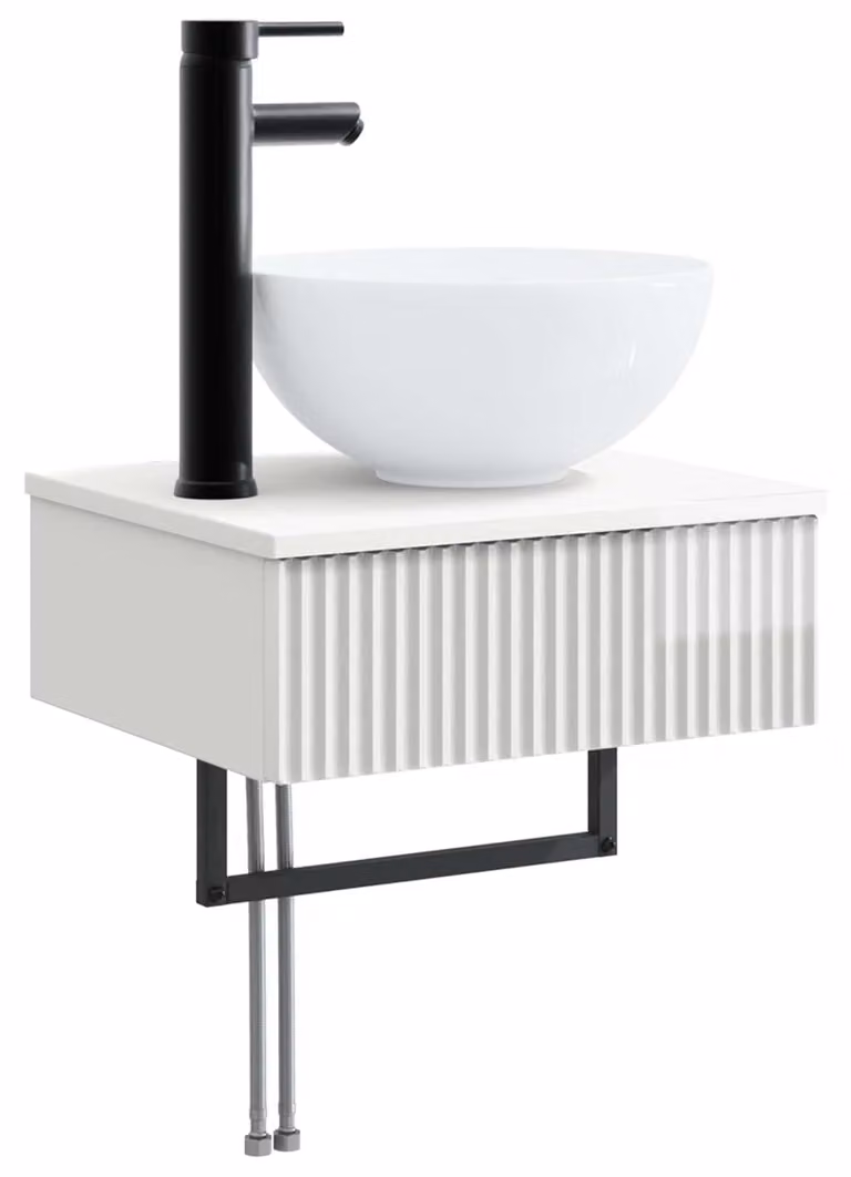 Lavabo da Parete Bianco Lucido 40 x 35 x 39 cm