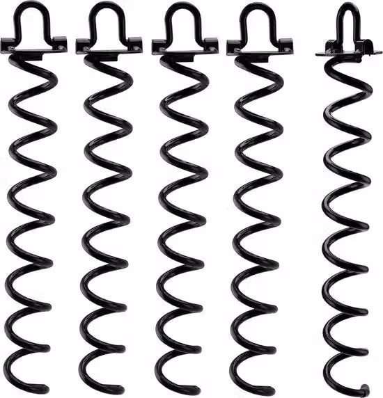 Set di 5 anelli a spirale per trampolino e altalene - Robusto e nero