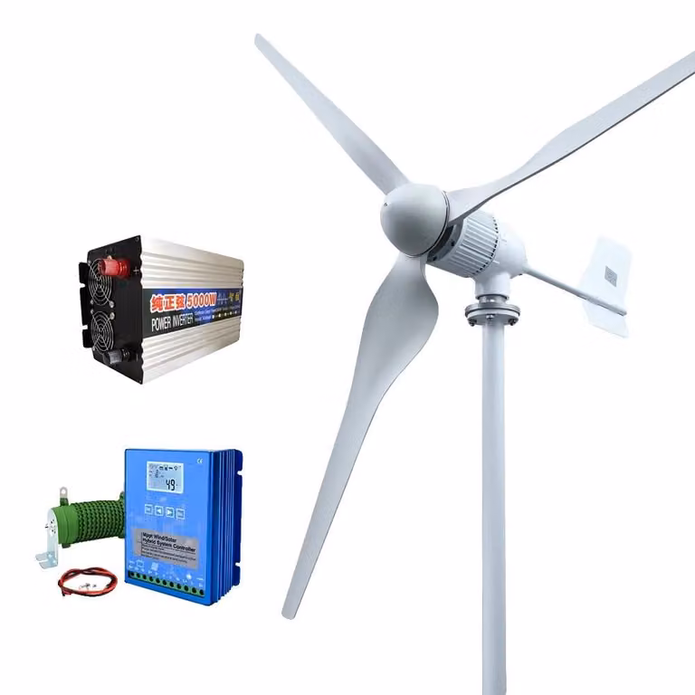 Generatore eolico, potenza di uscita di 6 kW, funzionamento a basso rumore, sistema indipendente dalla rete elettrica, 6000 W, 48 V