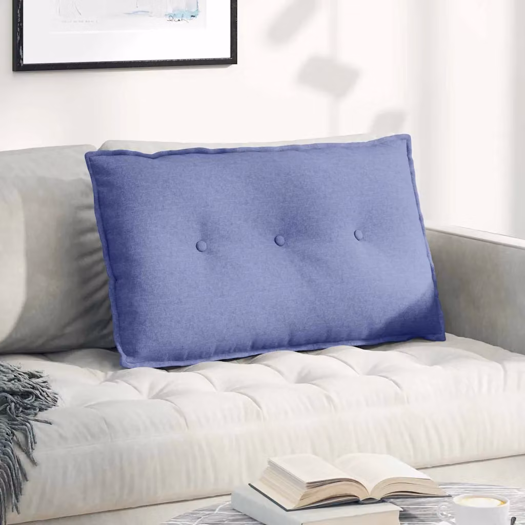 Cuscino per schiena vidaXL in tessuto blu, L 80 x P 19 x H 50 cm