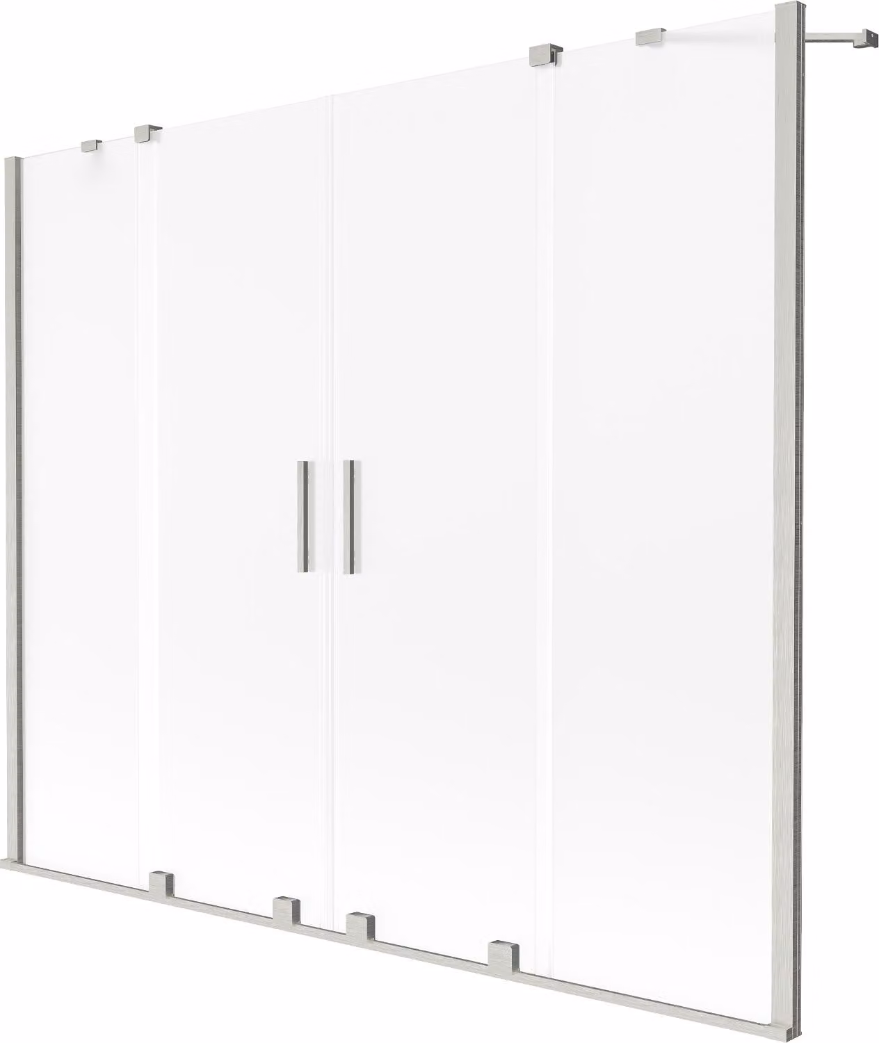 Mexen Velar Duo paratia per vasca da bagno 2-ante scorrevole 170 x 150 cm, brina, nichel spazzolato - 896-170-000-32-97