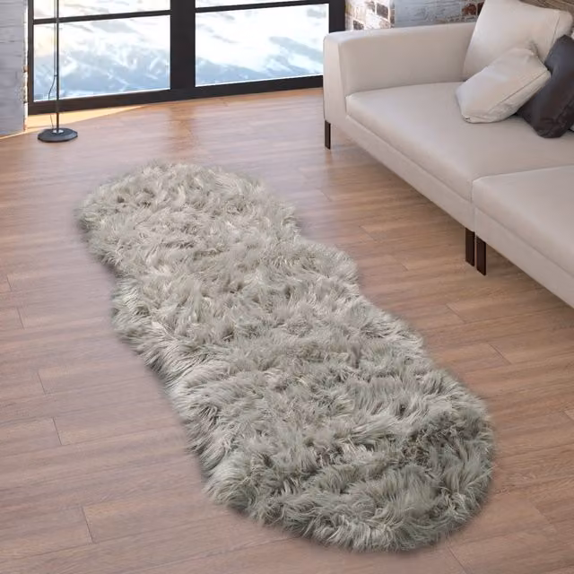 Tappeto a pelo alto Playara grigio a forma di cuore L: 80 cm, P: 75 cm