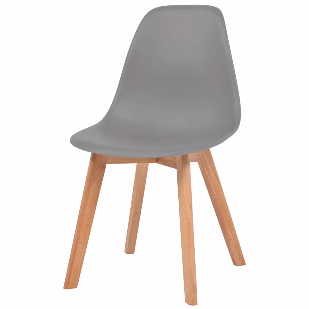 Set di 4 sedie da pranzo moderne vidaXL in plastica e legno grigie – 2