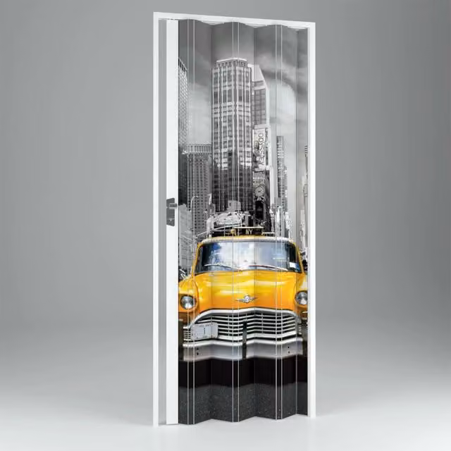 Porta a soffietto Digitale New York in PVC multicolore L: 89.5 cm, H: 214 cm – 2