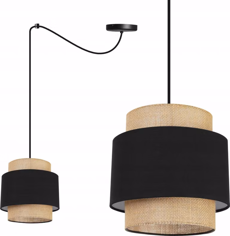 Lampada a sospensione, lampadario da soffitto, paralume, Boho Juta