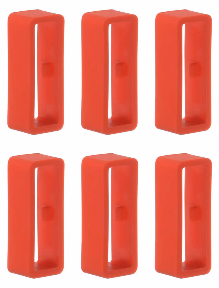 6 pezzi di anse per cinturino da orologio, 22 mm, silicone, colore rosso