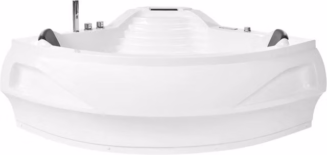 Vasca idromassaggio in acrilico sanitario BELIANI bianca con altoparlante Bluetooth e LED L: 210 cm, P: 145 cm – 1