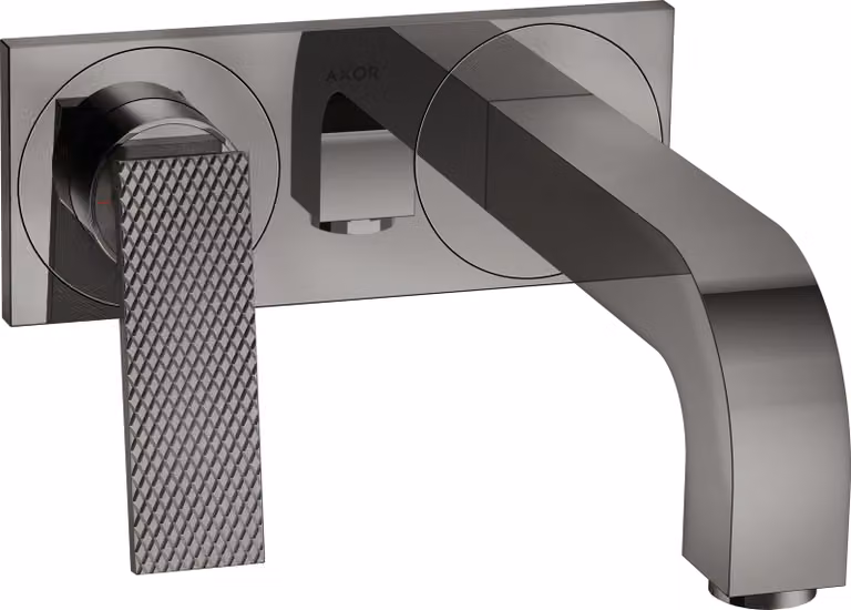 hansgrohe AXOR Citterio Mitigeur de lavabo, finition losange, encastré, saillie 220mm, vidage non verrouillable, avec plaque, 39171330, 39171330