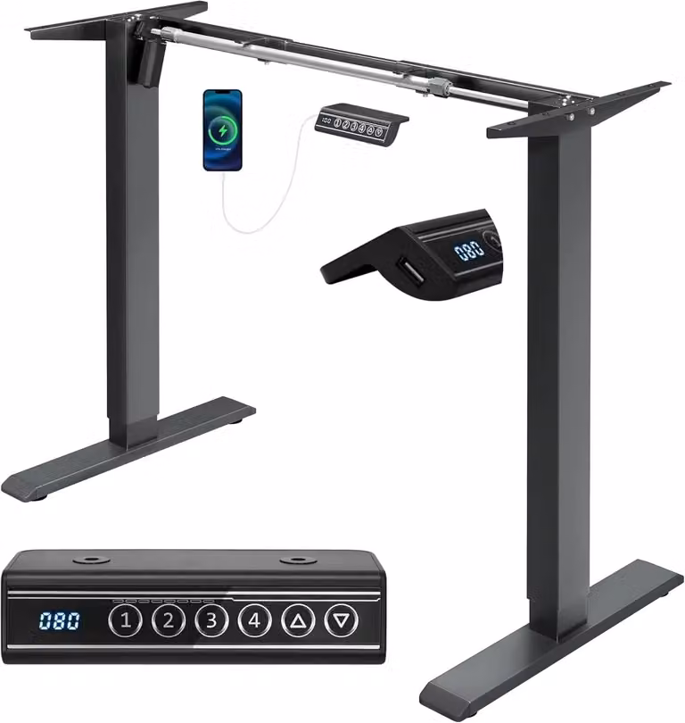 Struttura per scrivania elettrica - Regolabile in altezza - Controllo con memoria - Porta USB
