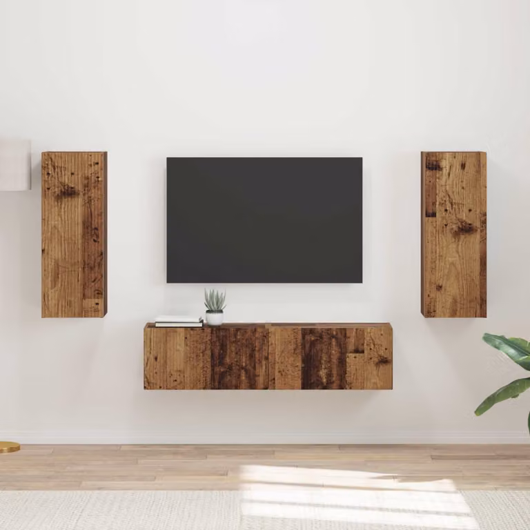 Set di 2 mobili TV moderni vidaXL in legno ingegnerizzato marrone per soggiorno