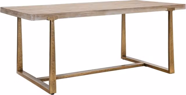 Tavolo Ankara 180x90x78 cm in MDF e Ferro Marrone e Oro