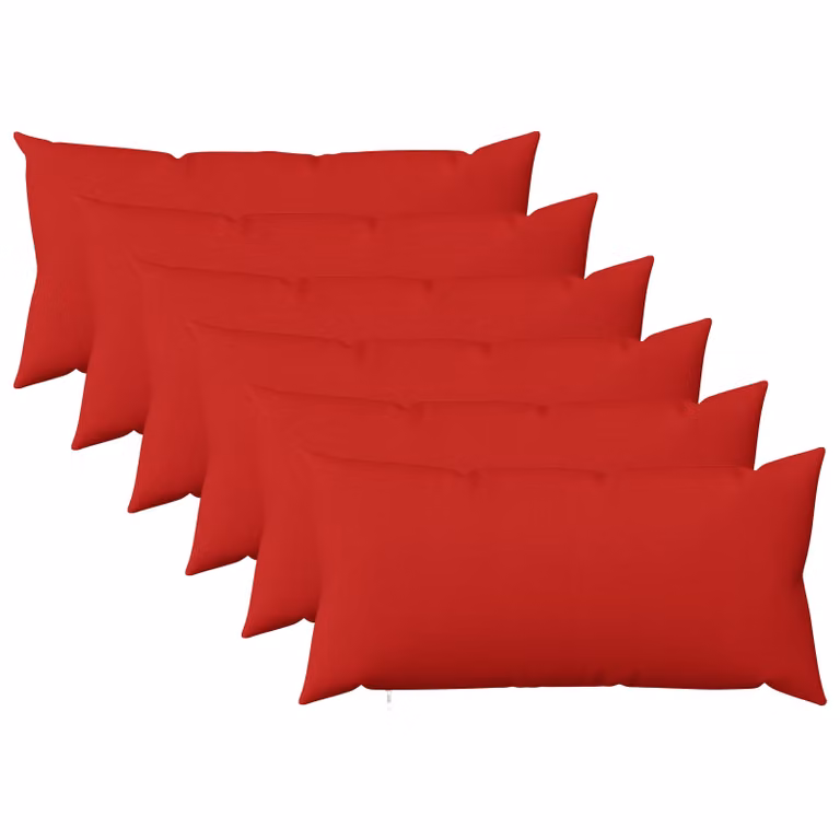 Set di 6 federe vidaXL HEERLEN rosse in poliestere, L 40 cm x P 80 cm