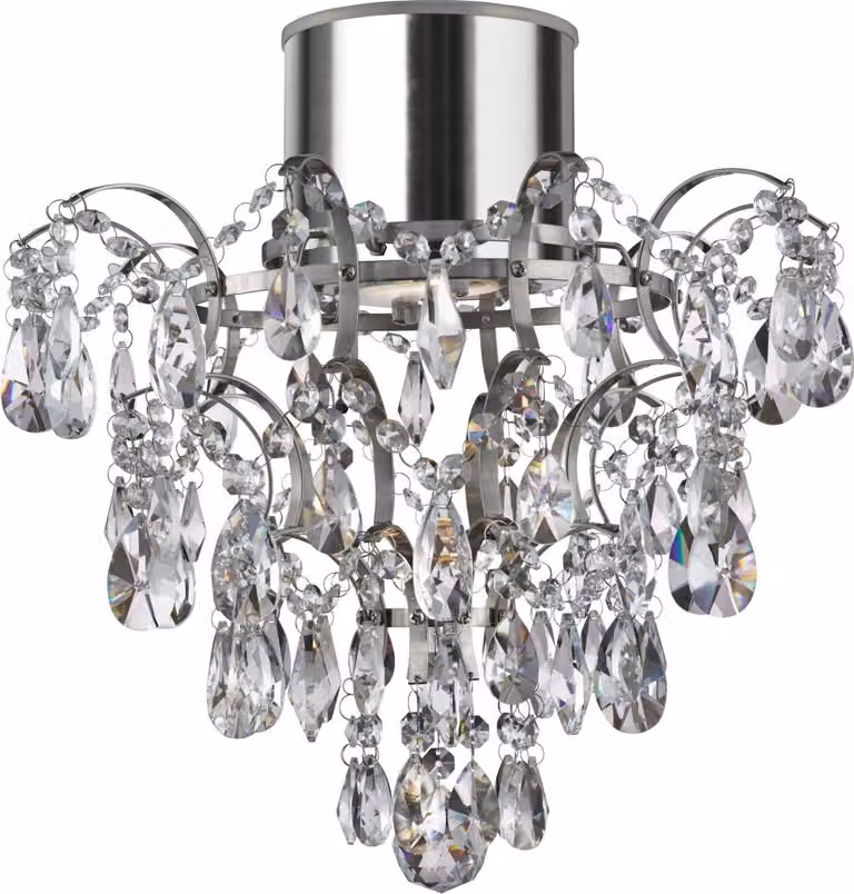 Plafoniera in metallo GU10 IP44 L: 36 cm cristallo cromo moderno