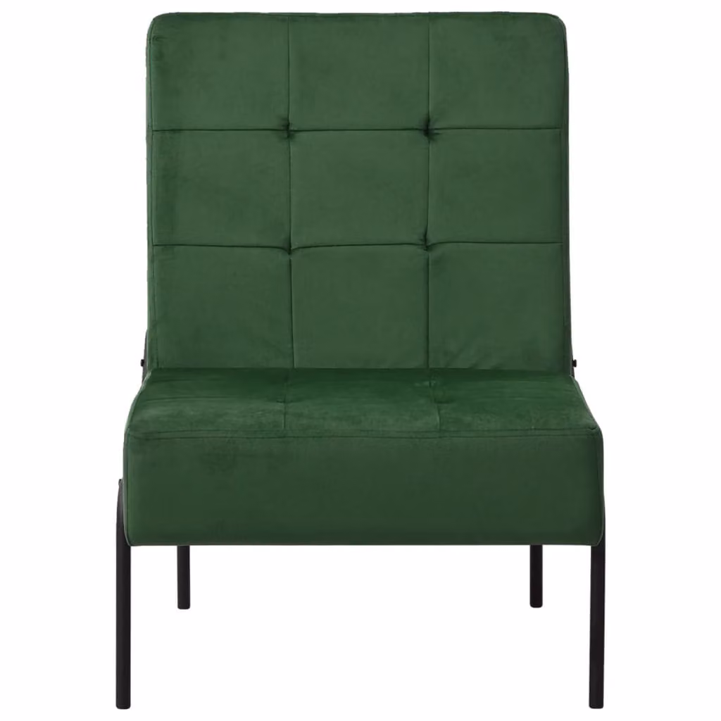 Poltrona Relax 65x79x87 cm Verde Scuro in Velluto